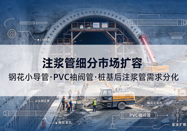 万山注浆管细分市场扩容，隧道钢花小导管、PVC 袖阀管、桩基后注浆管需求分化